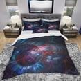 thumbnail image 2 of Designart 'Light Blue Fractal Flower in Dark' Modern & Contemporary Duvet Cover Set, 2 of 4