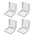 thumbnail image 1 of EeaseCA 4pcs Jewelry Brooch Breastpin Jewelry Display Box Transparent Elastic Film Jewelry Container (Small Size White), 1 of 8