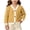Yellow, variant on Girls Cotton Knit Cardigan Sweater V Neck Three Buttons Color Contrast Trim Soft Long Sleeve Preppy Versatile Outerwear for Campus Daily Wear