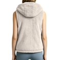 thumbnail image 5 of uublik Fleece Vest for Women Beige Casual Sleeveless Open Front Winter Warm Fuzzy Jacket with Pockets, 5 of 8