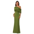 thumbnail image 1 of Vestido de noche BITALY satinado verde oliva para madre novia 28W, 1 of 8