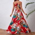thumbnail image 5 of Aellinatey Women's long dress, Bohemian chiffon floral print V-neck long dress, 5 of 12