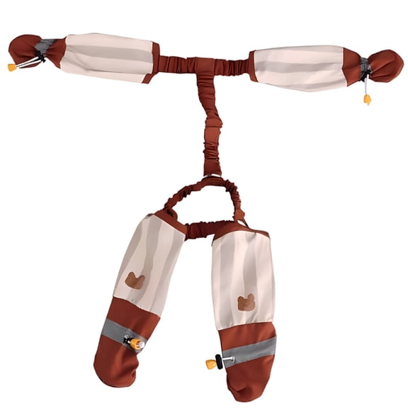 Pet Anti-Dirt Pants with Suspenders, Water-Resistant Dog Boot Pants, Full-Body Coverage, Paw Protector, Outdoor Jumpsuit, Brown Stripe, M