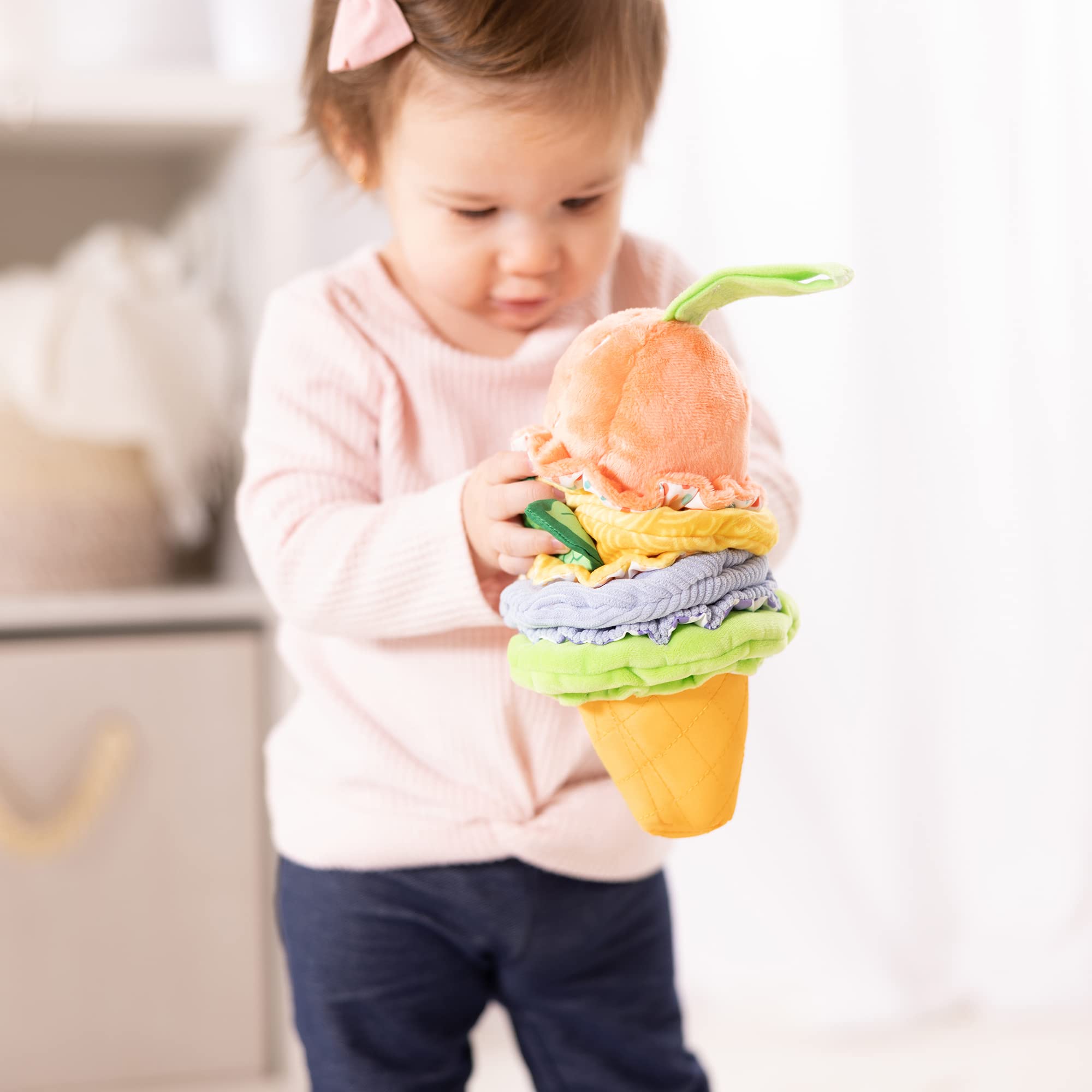 Melissa & Doug Ice Cream Take-along Clip-on Infant Toy With Sound And 