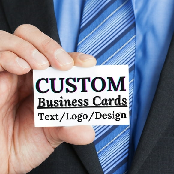 Custom Business Cards for Small Business, Thick Cardstock Double-Sided Printed, 7 Premium Templates or Upload Your Own Design, 3.5" x 2", 100 Cards