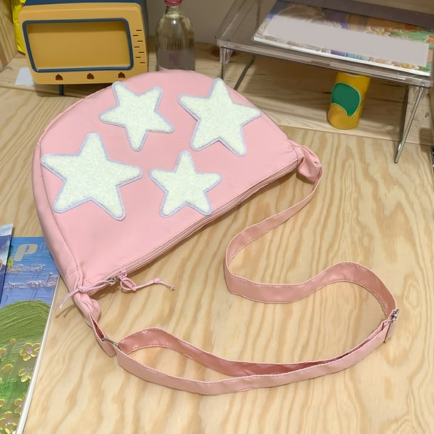 Bolso Hobo elegante para mujer bolso de viaje con correa ajustable y media luna de estrella de gran capacidad