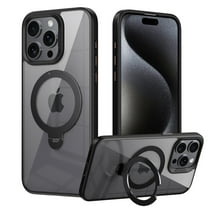 ELEHOLD Clear Case for iPhone 13 Pro Max, Magnetic Translucent Clear Case with Invisible Stand,Black