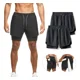 thumbnail image 2 of Short Deportivo Negro Liso Todo Tipo De Deporte Gym 2pcs, 2 of 8