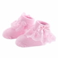 thumbnail image 4 of Cute Lace Flower Mesh Spring Summer Newborn Baby Socks Cotton Baby Girls Princess Bowknot Solid Color Anti Slip Socks 0-2 Years White M(1-2Years), 4 of 6