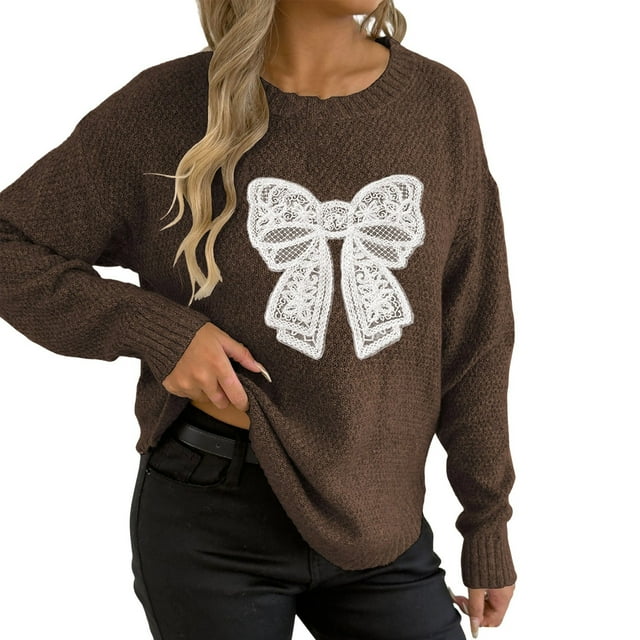 TINZ Sweater Dress Long Sleeve Oversized Tunic With Exquisite Embroidery And Panel Design Warm Winter Knit Vest Dress Long Pullover Sweater Belted Long Dress
