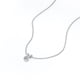 thumbnail image 4 of Collar con Colgante de Diamante Redondo Solitario 0,38 Quilates JeenMata Baño en Oro Blanco 18 K sobre Plata, 4 of 5