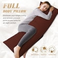 thumbnail image 3 of Yiaed Body Pillow Cover, Ultra Soft Microfiber Pillowcases, Breathable Long Pillow Case, Envelope Closure-Brown (20x54 inch)（Pillow core not included）, 3 of 5