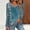Blue, variant on Women's Vintage Distressed Floral Print V-Neck Tunic Top Long Sleeve Artistic Graphic Pullover Boho Chic Casual Loose Fit Blouse under $5