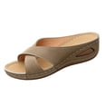 thumbnail image 2 of Willtoo Sandals for Women Comfort Flat Shoes Orthopedic Slides Flip Flops Leather Sandals Flat Casual Slippers, 2 of 7