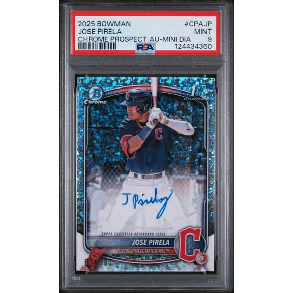 2025 Bowman Chrome Prospect Autographs Mini Diamond Jose Pirela #CPAJP /100 PSA 9