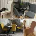 thumbnail image 2 of yeacher Stretchable Fleece Dining Chair Covers - All-Season, Durable, and Easy-Clean for Home, Office, or Restaurant Use in Amber Brown, 2 of 6