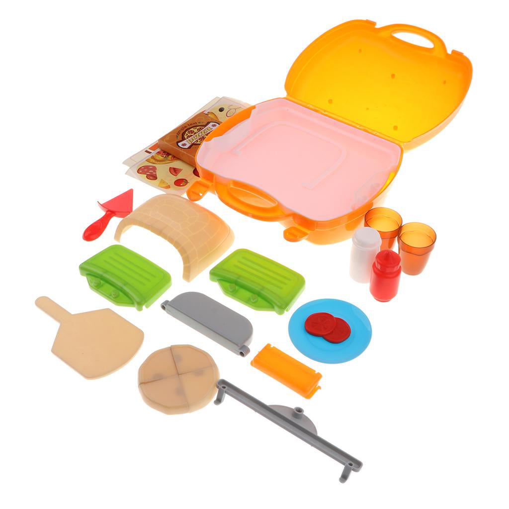 22 Pcs Kitchen Toy Kit Pretend Play Food Set Pizza Making for Kids DIY Xmas Gift 