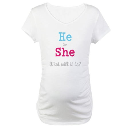 

CafePress - Gender Reveal Maternity T Shirt - Cotton Maternity T-shirt Cute & Funny Pregnancy Tee