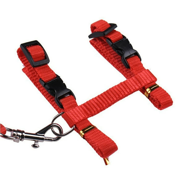 HEVIRGO Pet Cat Rabbit Walking Training Soft Straps Harness Leash Traction Belt Tool Red Nylon