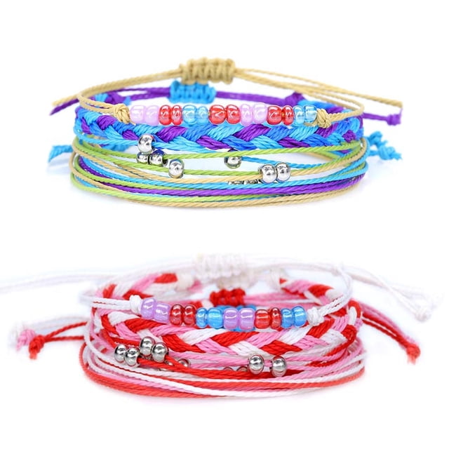 Pulsera tobillera para mujer, tobillera impermeable, pulsera de cuerda para niñas, pulsera de amistad ajustable