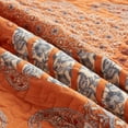thumbnail image 5 of 3-Piece King Size Quilt Set - Orange Rust Paisley Bedspread Coverlet with 2 Pillow Shams, Microfiber, 5 of 8