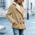 thumbnail image 5 of Women's Button-Down Wool Coat with Pockets Winter Casual Lapel Outerwear, 5 of 9