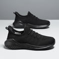 thumbnail image 3 of Men's White Breathable Knit Running Shoes, Lightweight Lace-Up Athletic Sneakers, Non-Slip Casual Footwear for Gym, Walking, and Everyday Activities, 3 of 10