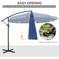 thumbnail image 4 of Outsunny 11FT Offset Hanging Patio Umbrella Cantilever Umbrella with Easy Tilt Adjustment, Cross Base and 8 Ribs for Backyard, Poolside, Lawn and Garden, Blue, 4 of 10