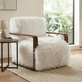 thumbnail image 5 of Furniture of America Ramos Faux Fur Fabric Long-Haired Accent Chair in White, 5 of 12
