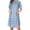 Blue, variant on Maternity Maxi Dress Summer Striped Print Drop Shoulder Mid-Length Dress Leisure Slim Fit Short Sleeve Ruffle Flowy Beach Dress Summer Clothes