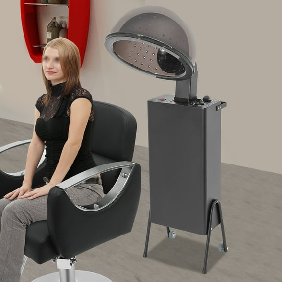 Hair Dryer, 1200W Professional Freestanding Hooded Hair Dryer with Wheels, Salon Hair Dryer Stand 3 Temp Settings for Hair Salons, Spa, Home