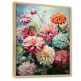 thumbnail image 2 of Designart "Realistic Beauty In Verdant Green I" Zinnias Floater Framed Canvas Wall Art, 2 of 5