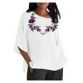 thumbnail image 2 of Fiudx Ofertas Del Día Blusa Holgada con Estampado de Manga 3/4 para Mujer, Estilo Informal, con Estampado de Alzheimers, 2 of 4