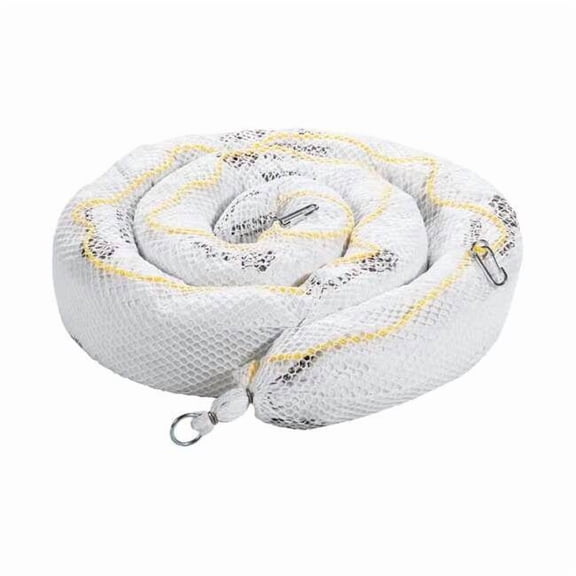 Sorbent Boom, 24 gal, 5 in x 10 ft, Oil, White, 4 PK BOM600