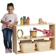 thumbnail image 1 of ECR4Kids Birch 2-Shelf Open Storage Cabinet, Wood Classroom & Home Storage Solution for Kids, 24" H, 1 of 6