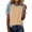 Beige, variant on Casual Plus Size Womens Top Colorblock Crewneck Tunic Short Sleeve Raglan Denim Shirt Green,Size 3XL