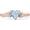 Aquamarine Cubic Zirconia with Rose Tone, variant on Three Stone Heart Promise Ring Cubic Zirconia White Tone 925 Sterling Silver, Size 9