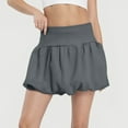 thumbnail image 5 of Women's Double Layer Bubble Hem High Waist Skirt - Solid Color Micro-Stretch Skirt for Casual, Retro, and Vintage-Inspired Fashion,Dark Gray M, 5 of 5