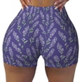 thumbnail image 2 of Picia Lavender Flowers Printed Workout Shorts for Women Seamless Scrunch Butt Lifting High Waisted Yoga Gym Booty Running Moisture-wicking Short Pants-X-Large, 2 of 9