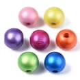 thumbnail image 2 of Painted Natural Wood European Beads Pearlized Large Hole Beads Round Mixed Color 16x14.5mm Hole: 4mm, 2 of 4