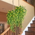thumbnail image 5 of 2 Pcs Artificial Hanging Flowers Plants, Fake Flower Ivy Boxwood Greenery Shrubs for Indoor Outdoor Wedding Garden Decorations, Yellow, 5 of 6