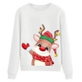 thumbnail image 3 of Chandail en Molleton de Noël pour Femmes à Capuche Mode Veste Manches Longues Chandail de Noël Col Rond Cardigan Fermeture Mi-Longue Extérieur Imprimé de Vacances, 3 of 6