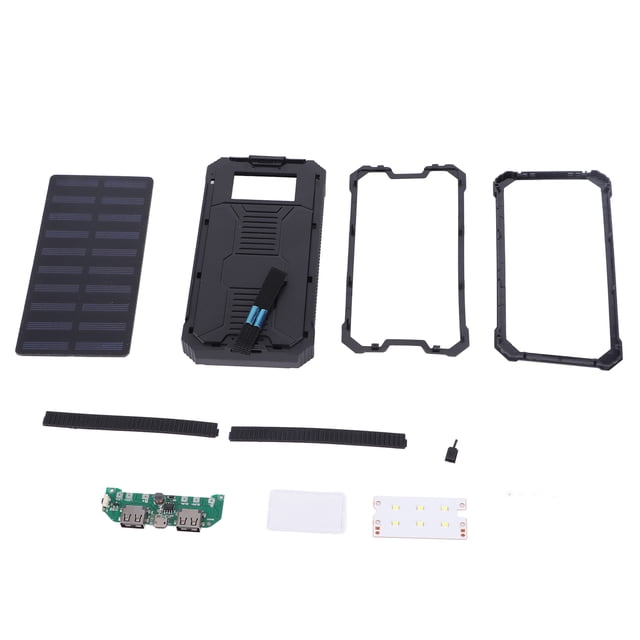Kit de bricolaje para banco de energía portátil Polar Mobile Power Bank de 20000 mAh con carga rápida y doble USB, color negro