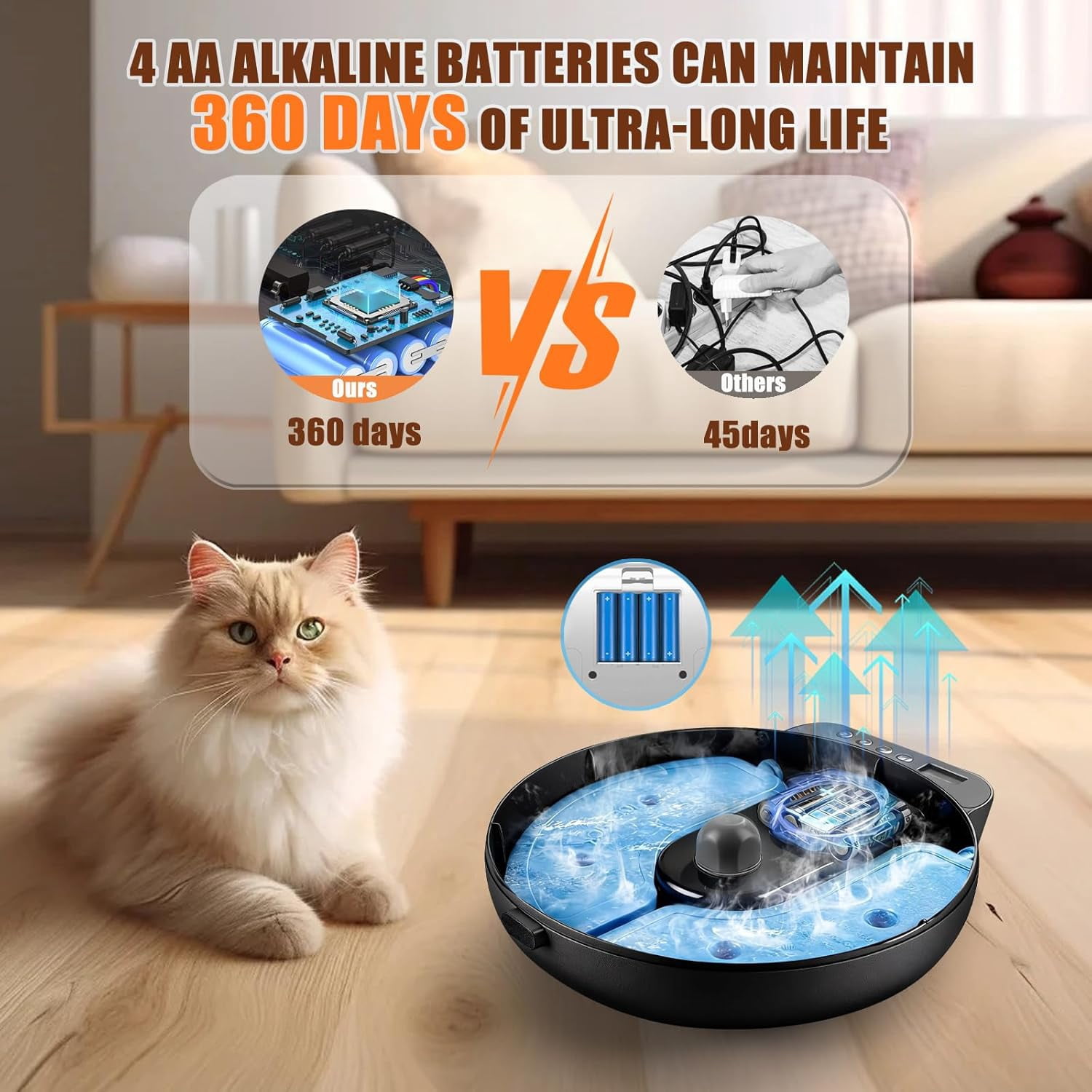 Automatic Wet Food Cat Feeder with Refrigeration, 4-Compartment Timed Dispenser for Cats Dogs Black