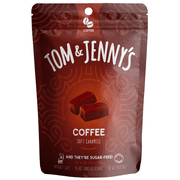 Tom & Jenny’s Soft Caramels Candy SugarFree Caramel Candy 1 Bag Coffee