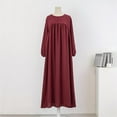 thumbnail image 2 of IROINNID Maxi Dress for Women Plus Size Dress Solid Color Long Sleeve Winter Fall Basic Maxi Long Dress Daily Vacation Dress ,Burgundy, 2 of 6