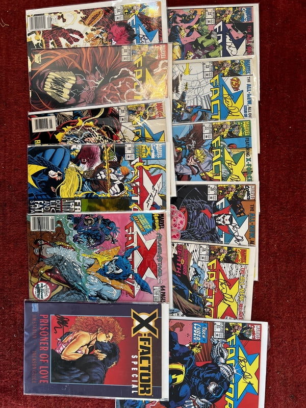 X-Factor X-Men Signed 10 Book [74,75,77,78,79,81,82,89,90,92,, Annual 4, Special ] Lot , Jim Starlin, Scott Lobdell, JM DeMathis, Tom DeFalco, Walt Simonson, Peter David