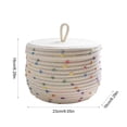 thumbnail image 3 of Virelaxpo Foldable Storage Basket with Lid Cotton Rope Handles Polka Dot Pattern for Closet Shelves Blanket Clothing Home Organization, 3 of 6
