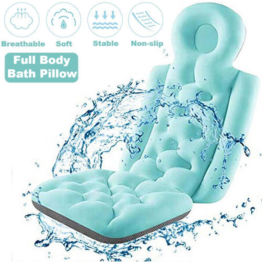 Bathtub Cushion Full Body Bath Pillow with Head, Neck, Shoulder and Back  Support Soft Breathable Folding Bathtub Cushion for Women Men Adults Hot Tub  SpaBlue 