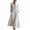 #0128-White, variant on Pounoo Women's Maxi Dresses V Neck 3/4 Sleeve Linen Blend With Side Buttons Weekend Strolls Soft Breathable Loose Fit Casual Sundresses Gift